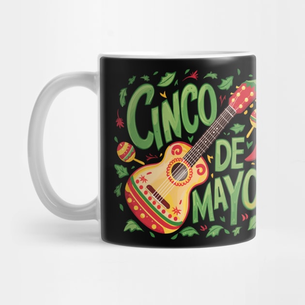 Festive Cinco De Mayo Colorful Maracas Vihuela Design by TF Brands